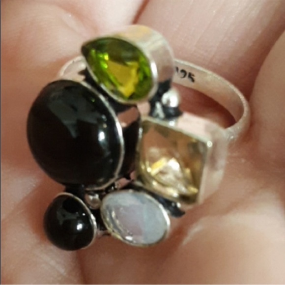 Sterling Multi Gemstone Ring - Picture 2 of 2